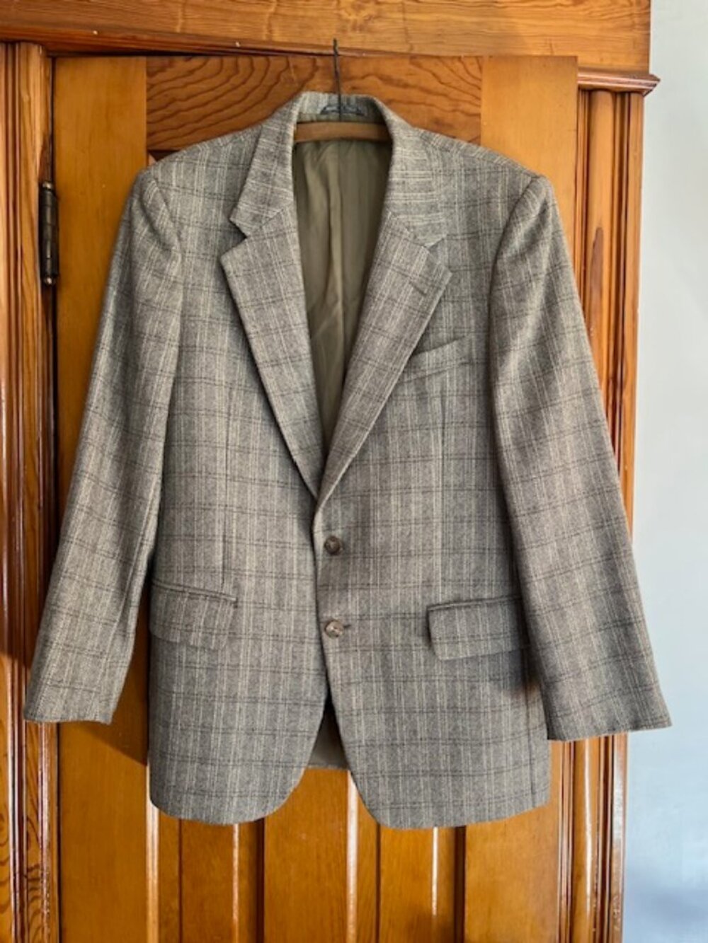 VTG Calvin Klein Made In Italy Alpaca/Wool Blend Plaid Sport Coat Blazer Men 39R